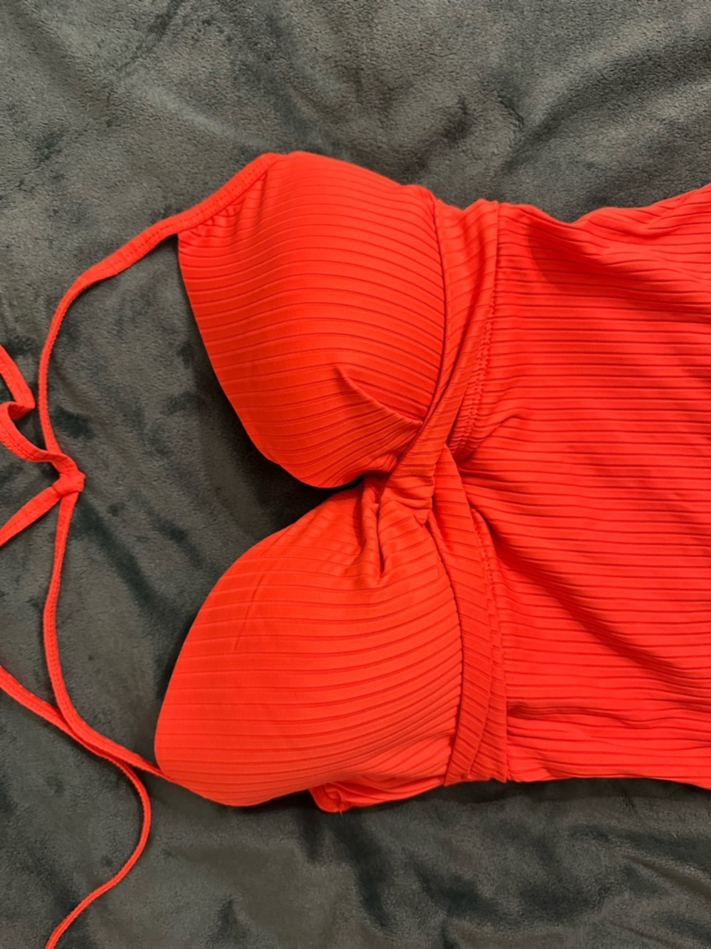 Vince Camuto Orange Ribbed One-Piece Swimsuit - Picture 15 of 15